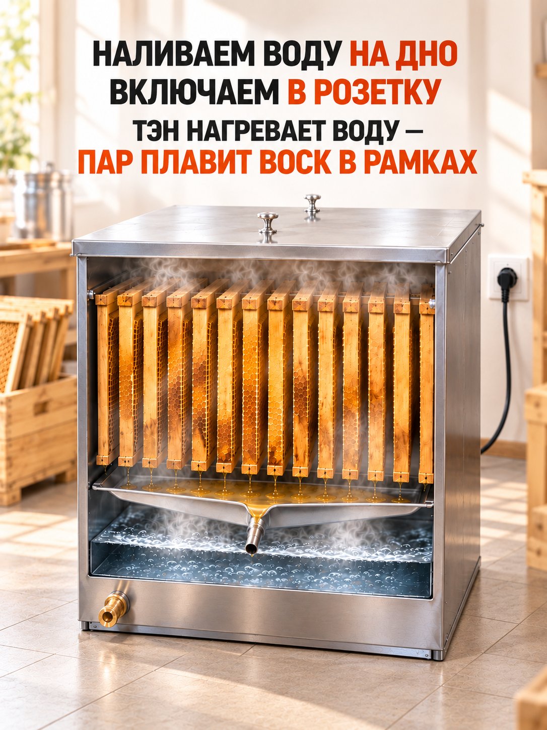  Воскотопка на 12 рамок ЭЛЕКТРИЧЕСКАЯ 